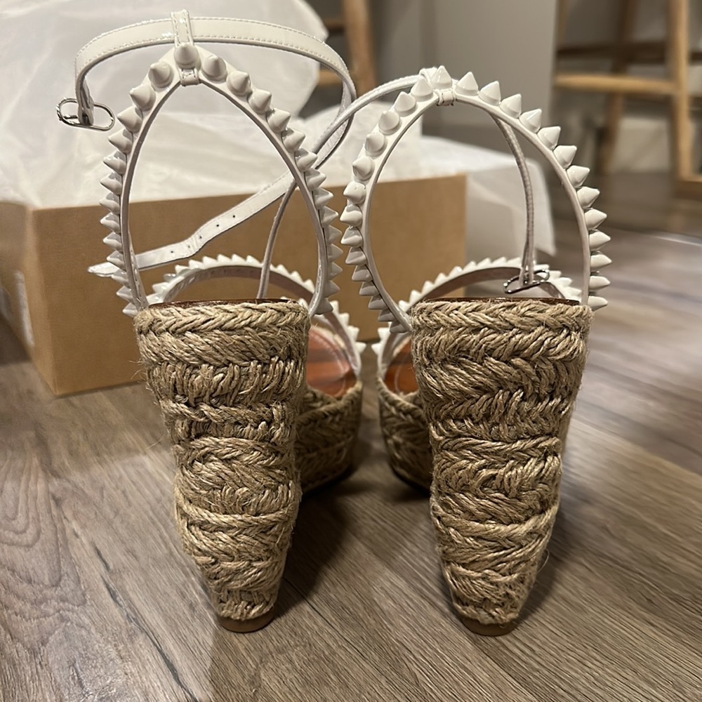 Mafaldina Zeppa Patent White Wedges - Picture 4 of 6